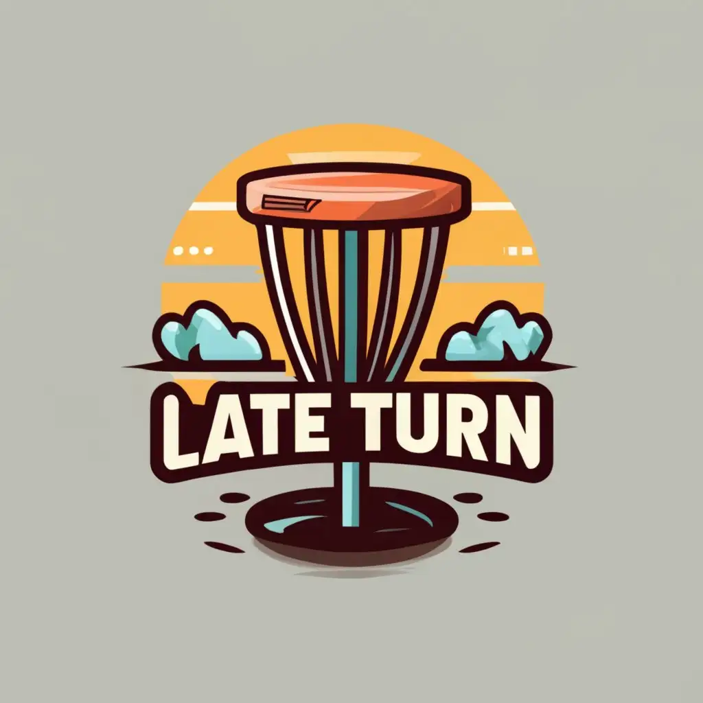 logo, disc golf, with the text "Late Turn", typography, be used in Technology industry