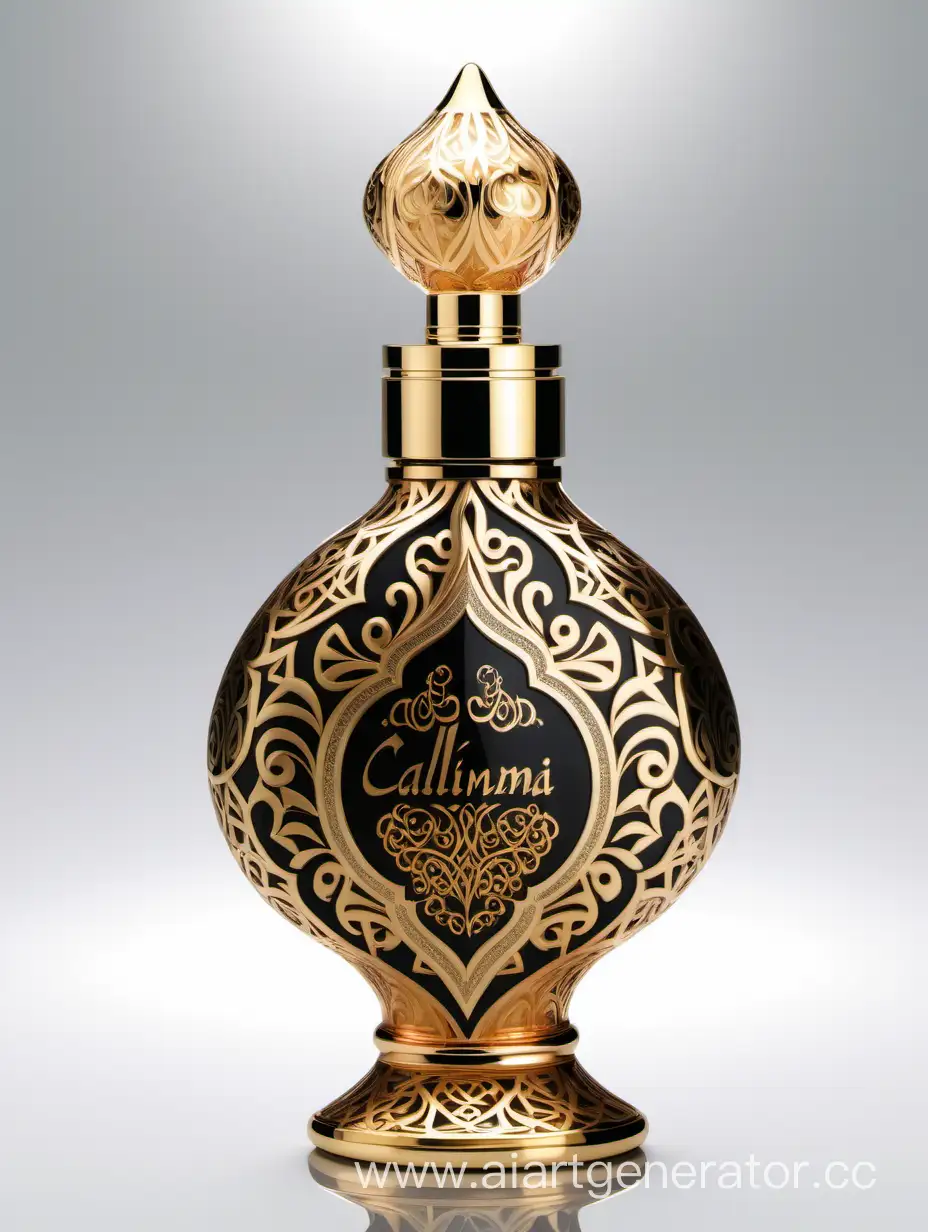 Luxury Perfume decorative with Arabic calligraphic ornamental long double height cap