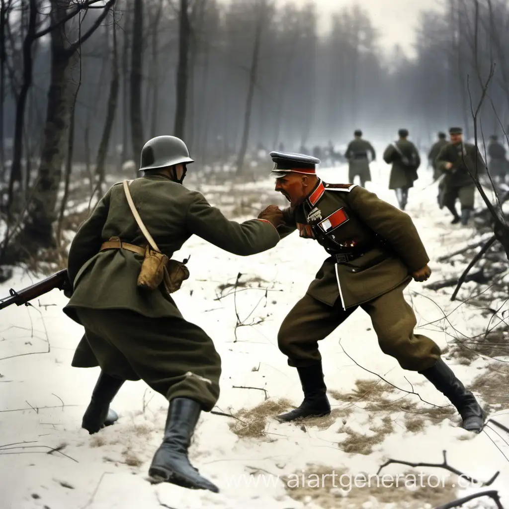 драка немецкого солдата с русским солдатом
