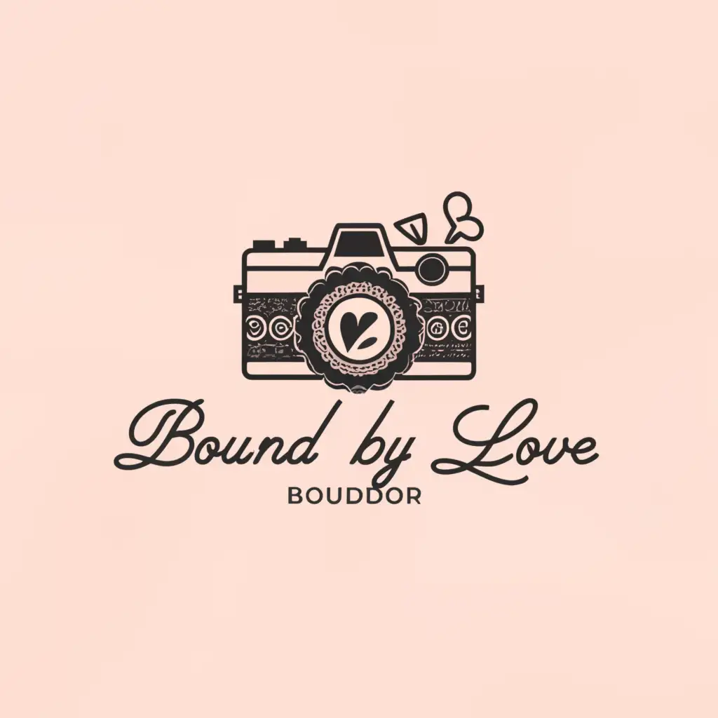 a logo design,with the text "Bound by Love Boudoir", main symbol:camera,Moderate,be used in Retail industry,clear background