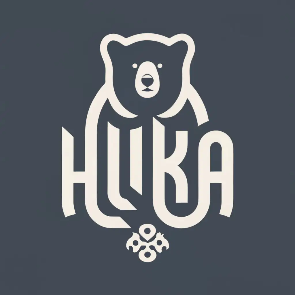 logo, Bear, with the text "Huka", typography, be used in Technology industry