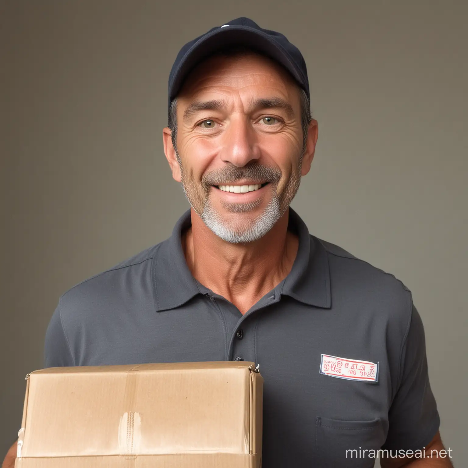 A 52 year old mail man. He looks energetic and content.