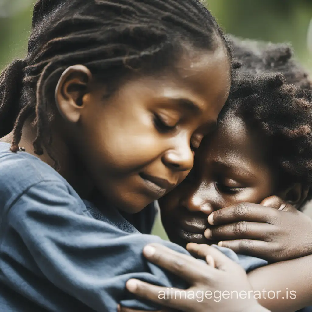 Child being comforted by mother