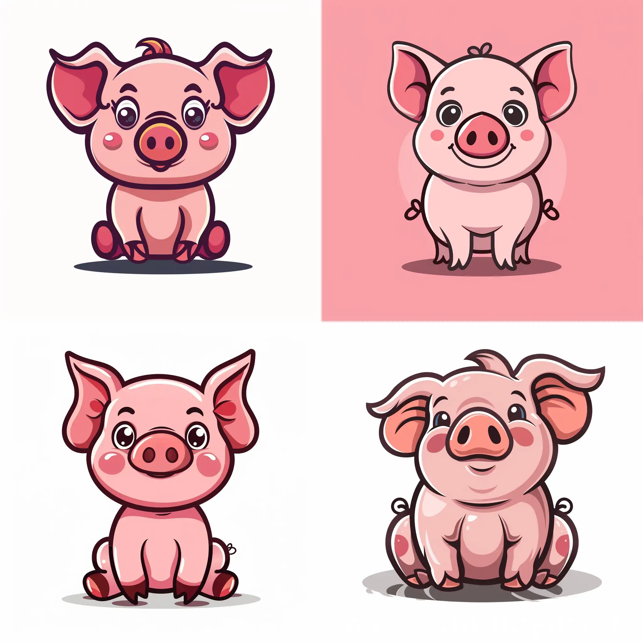 Adorable-Cartoon-Pig-Character-Logo