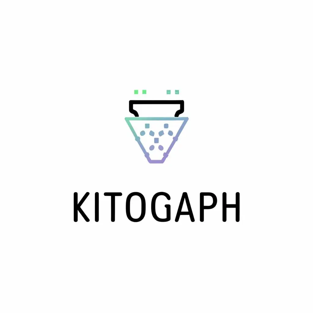 a logo design,with the text "kitograph", main symbol:water filter , rGO, Kitosan, empty palm oil bunches,Minimalistic,clear background