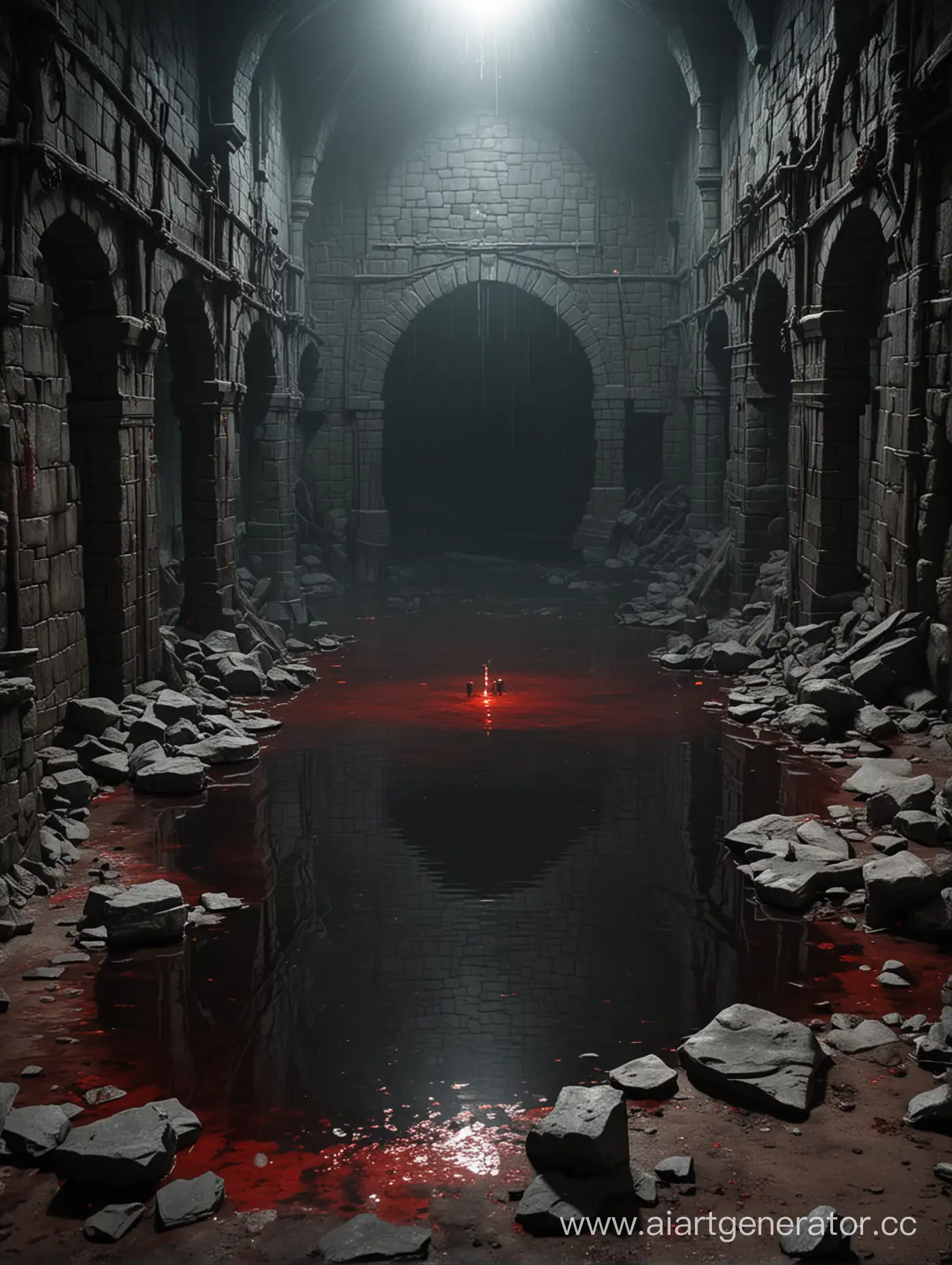 Dark-Dungeon-Scene-with-a-Bloody-Lake