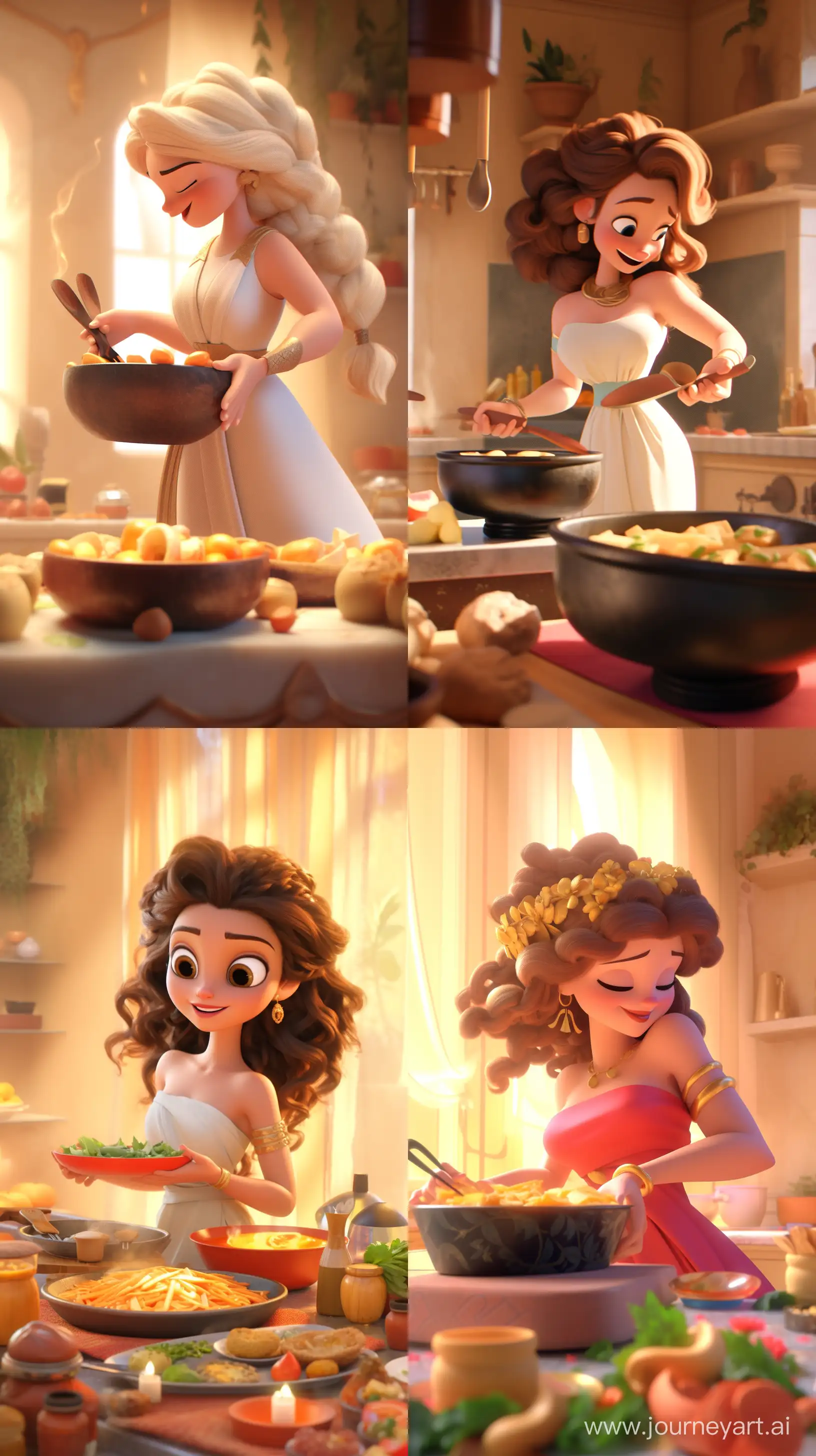 Greek-Goddess-Cooking-Feast-in-Stunning-PixarStyle-3D-Animation