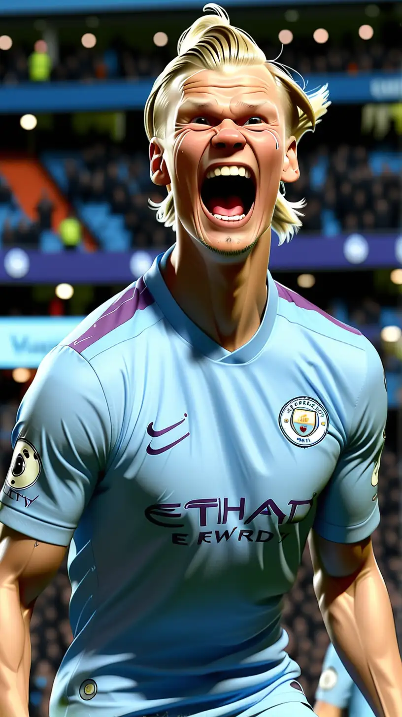 Draw Erling Haaland
 celebrating
in Manchester city shirt












