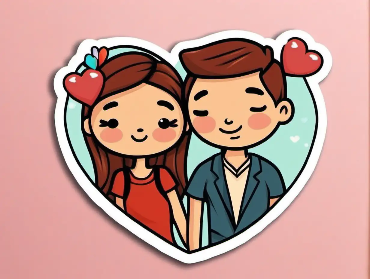 Romantic Valentine Couple Love Sticker