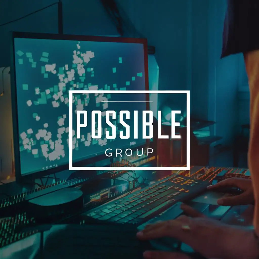logo, computer, with the text "Possible Group", typography, be used in Internet industry