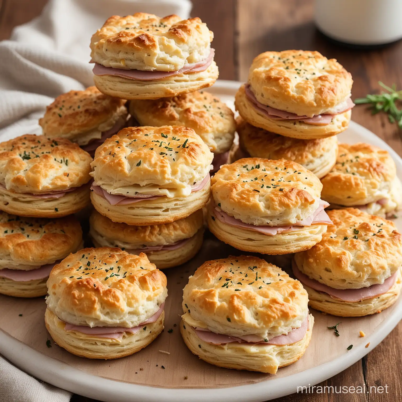 ham and gruyere biscuits