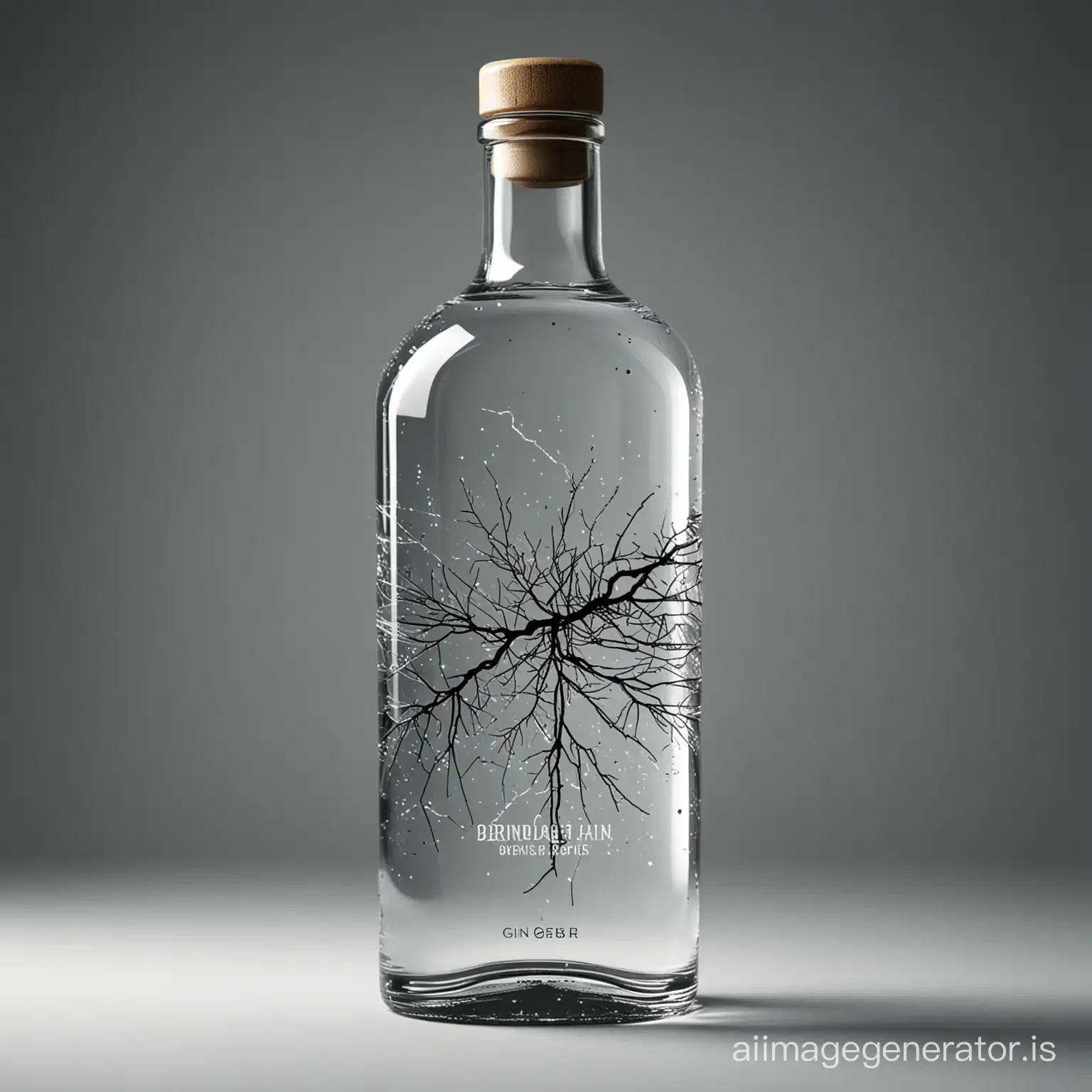 can you create an image for a design of a bottle with an outline of a crack through the bottle. This is for a new brand of gin called Broken Bottle Gin