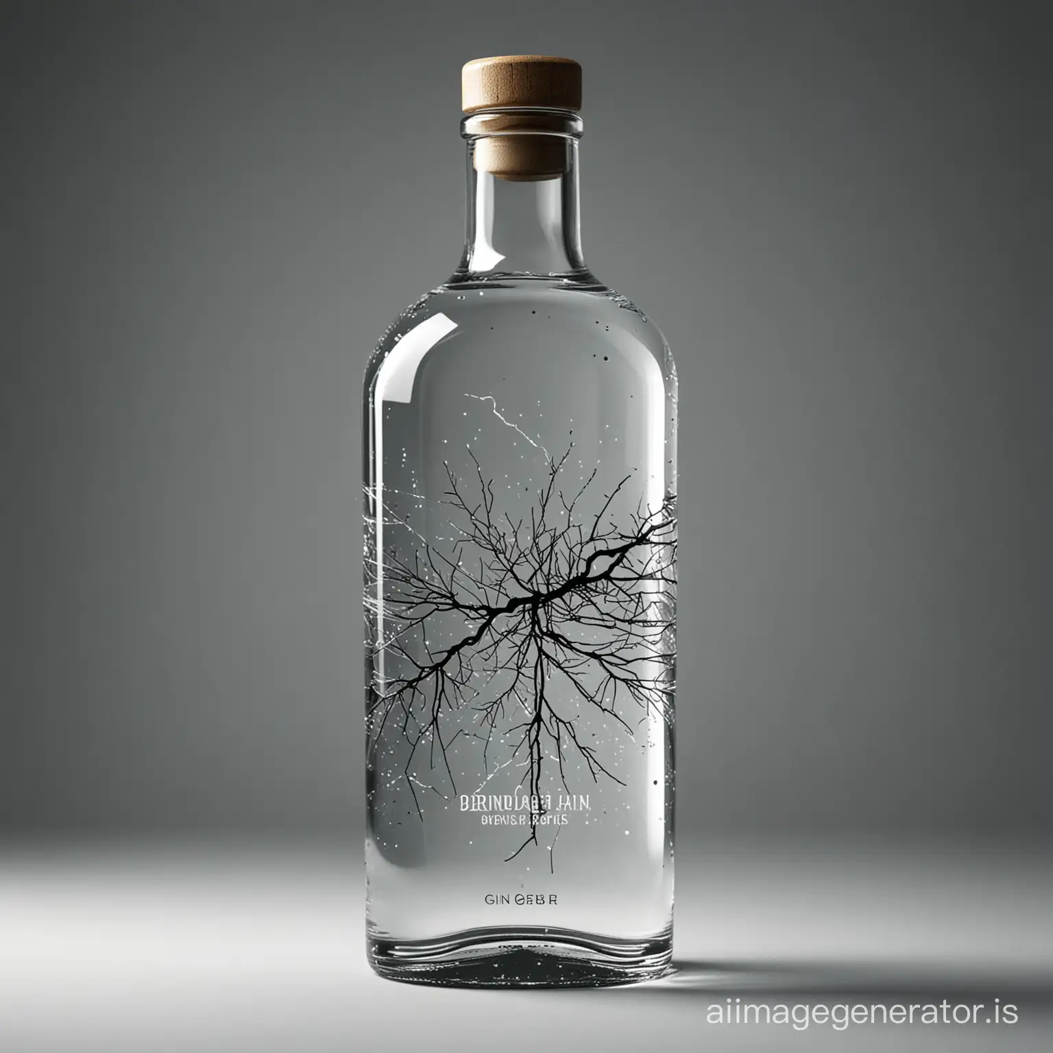 Broken Bottle Gin Design Elegant Gin Bottle with Cracked Outline | AI ...