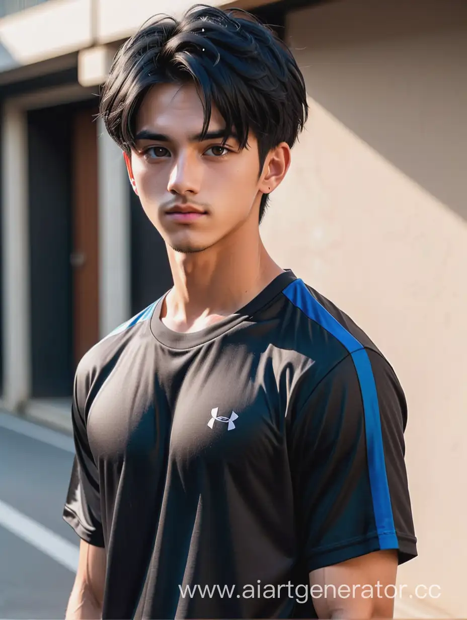 Athletic-Young-Man-with-BlueBlack-Hair-and-Tan-Skin-in-Stylish-Black-Attire