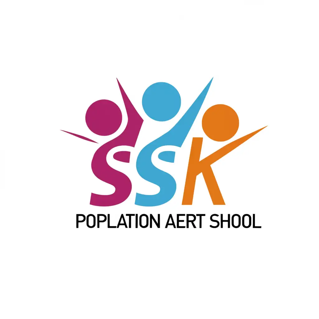 a logo design,with the text "SSK", main symbol:3 children, population alert school, love, family, ,Moderate,be used in Education industry,clear background
