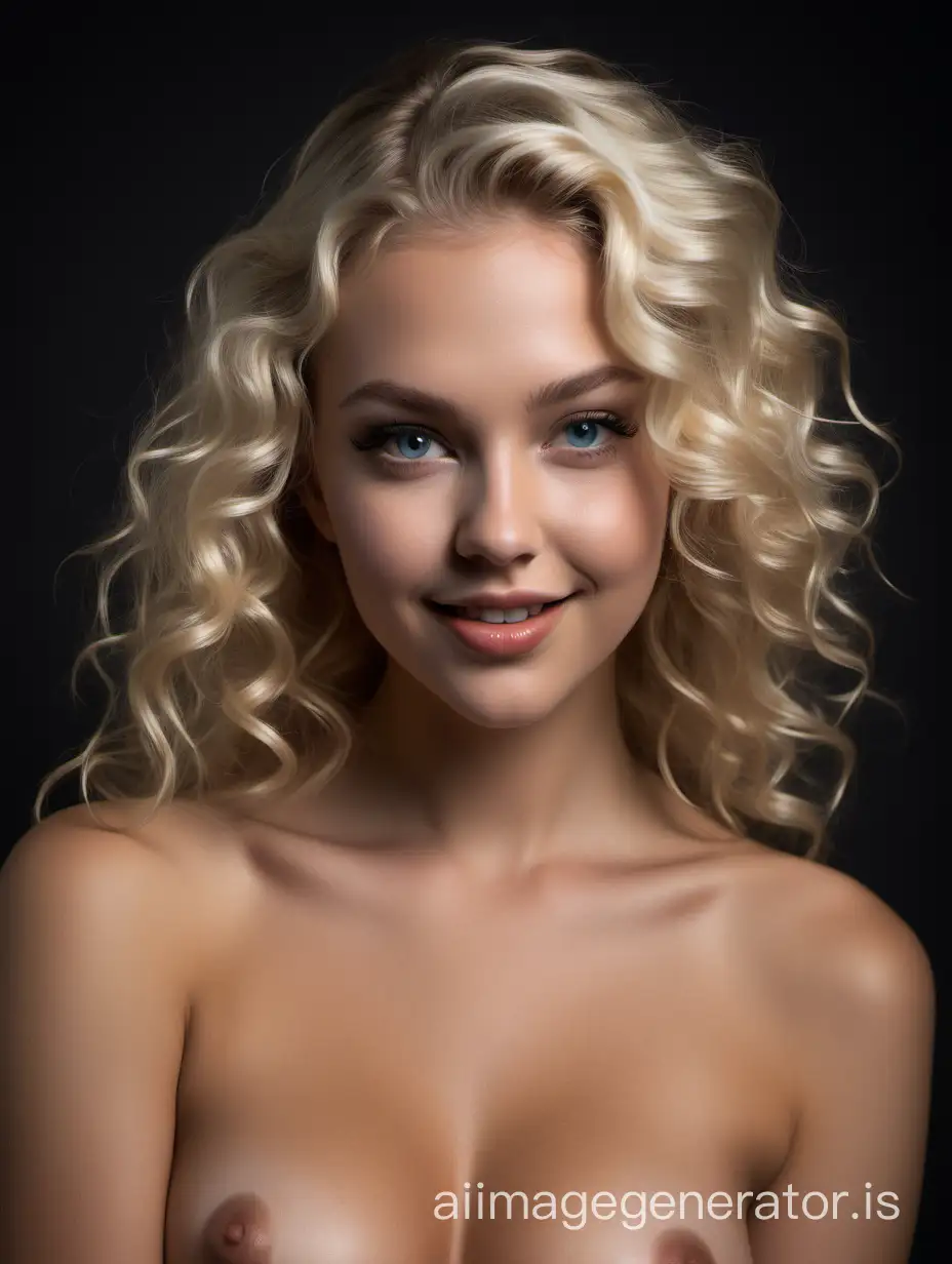 the most beautiful naked girl posing for playboy magazine, trending on cg society, young anita eckberg, professional headshot, 4k headshot photography,clitoral jewels, beautiful coherent professional, wavy hairstyle, smaller trumpet nose, lifted upper lip,full product shot, headshot profile picture, 4k symmetrical portrait, 18 year old female model, full res,goddess,very welcoming grin,