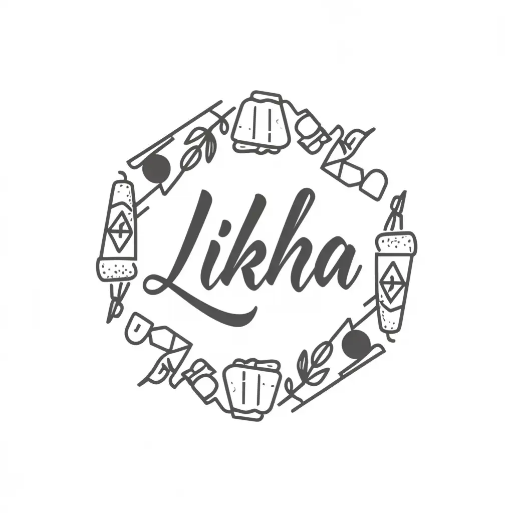 a logo design,with the text "likha", main symbol: food, furniture, home decors, gifts and holiday decors, jewelry, fashion accessories, footwear bags, specialized garments and organic products,Moderate,clear background