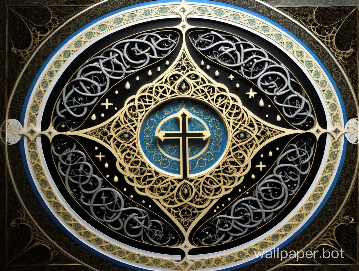 Interfaith-Luminescent-Harmony-Muslim-Ornament-Orthodox-Cross-and-Symbolic-Tears