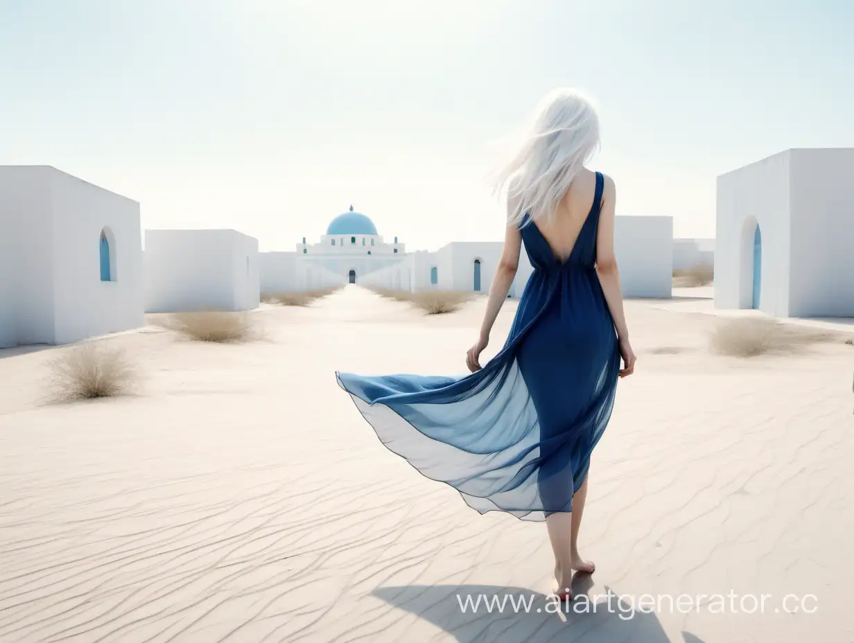 Girl-with-White-Hair-Walking-Barefoot-into-a-White-City-Desert-Landscape