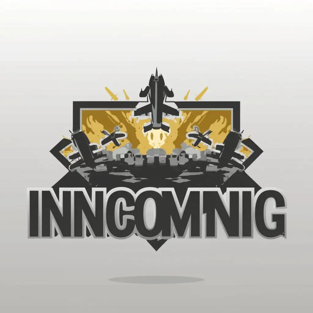 a logo design,with the text "INCOMING", main symbol:battle ground,Moderate,clear background