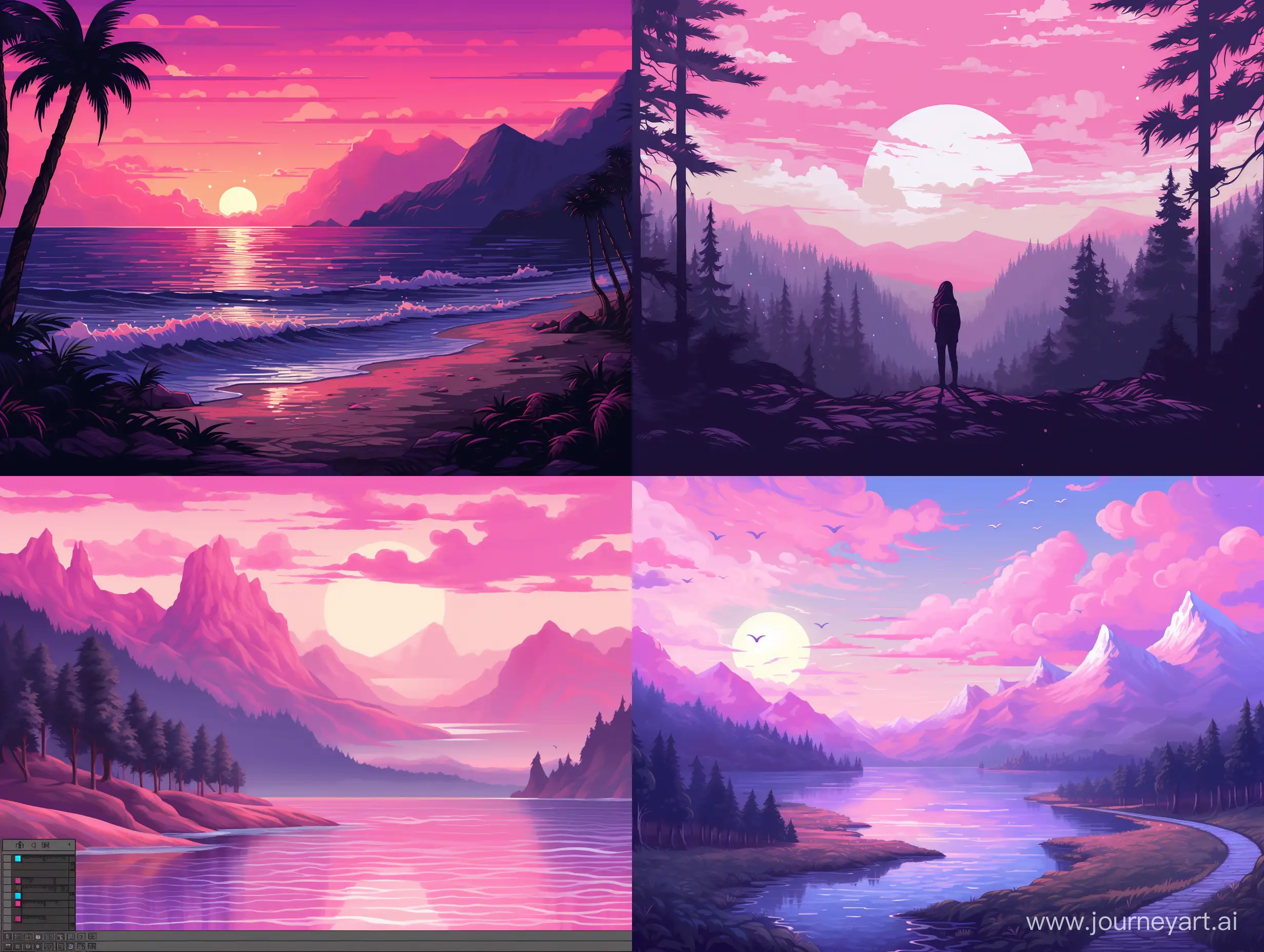 Vibrant-Pixel-Art-Purple-and-Pink-Illustration-in-169-Resolution