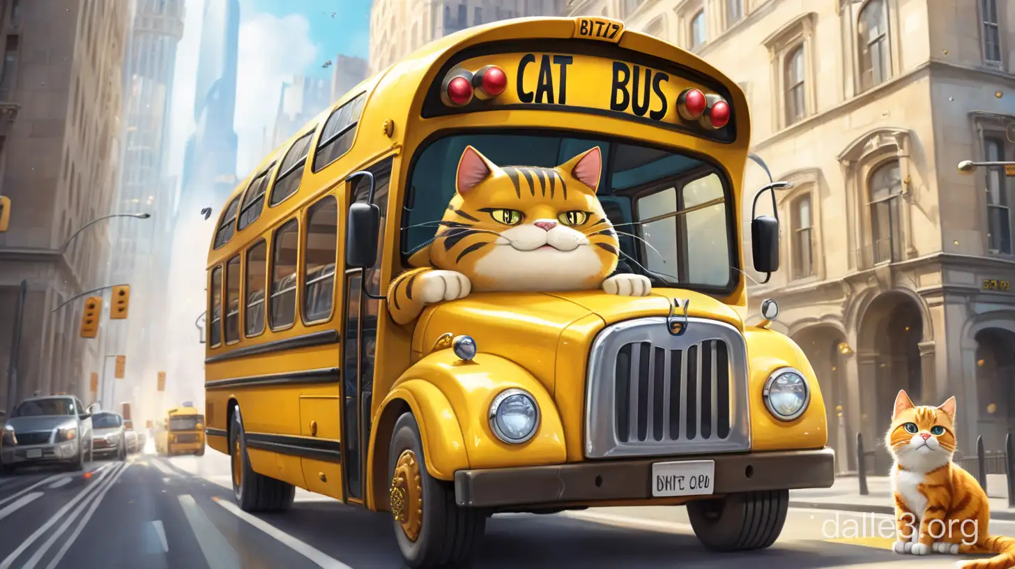 Cute Cat Bus Driver Taking the Wheel | Dalle3 AI