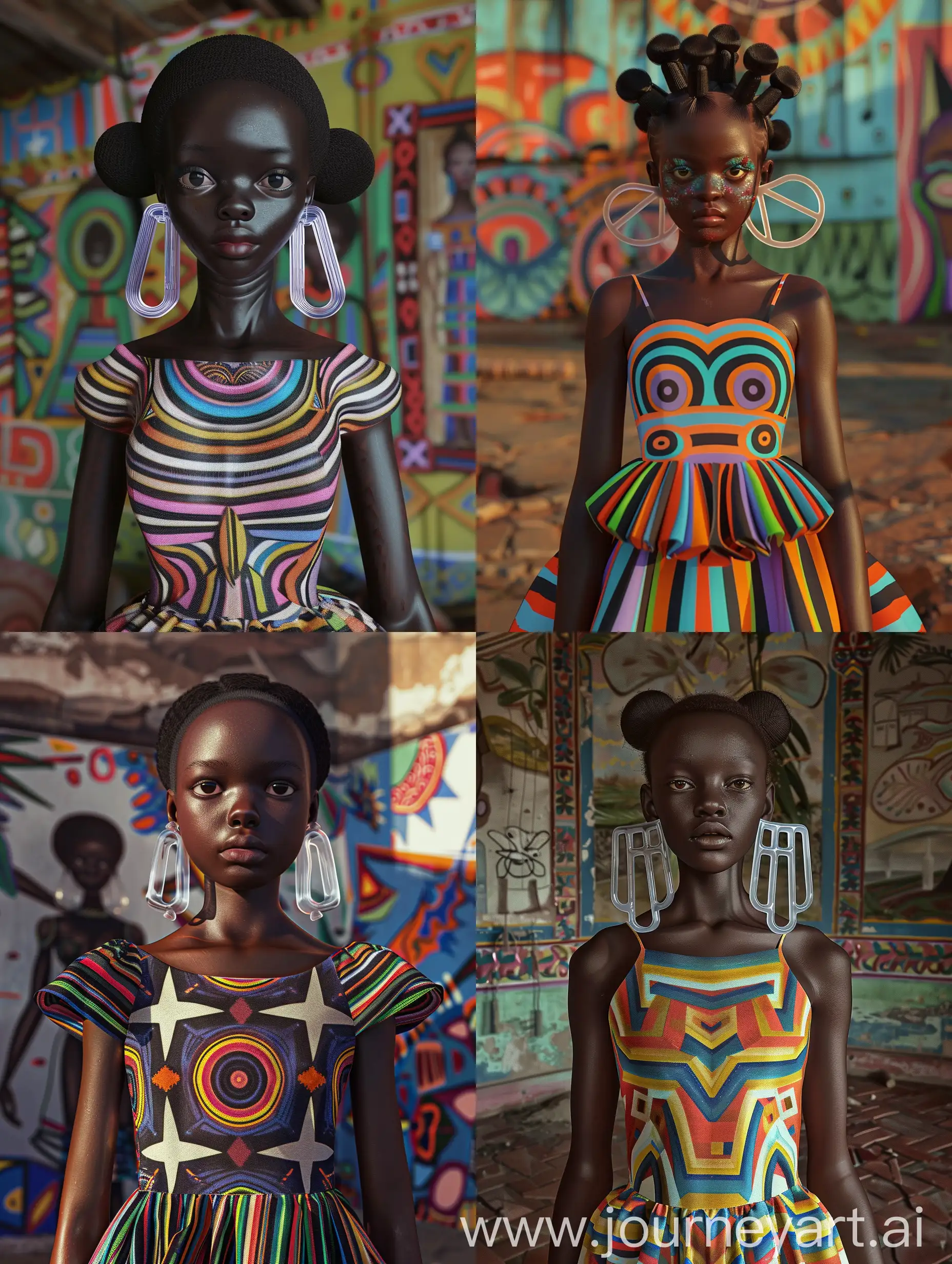 African-Girl-in-Colorful-Dress-with-Symmetrical-Patterns-and-Murals-Background
