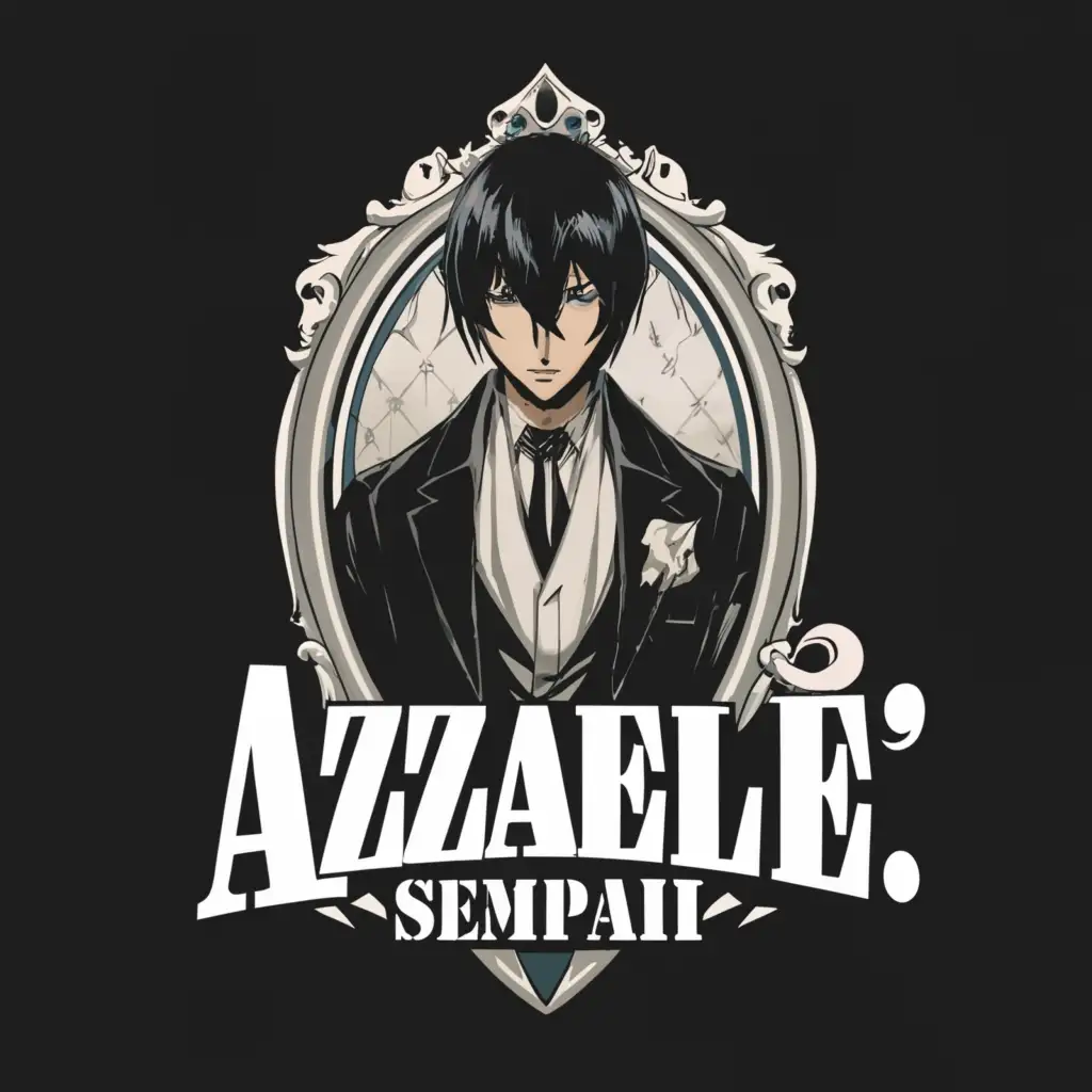 a logo design,with the text "AZAZELE_SEMPAi", main symbol:anime dark butler Cebastian,Moderate,clear background
