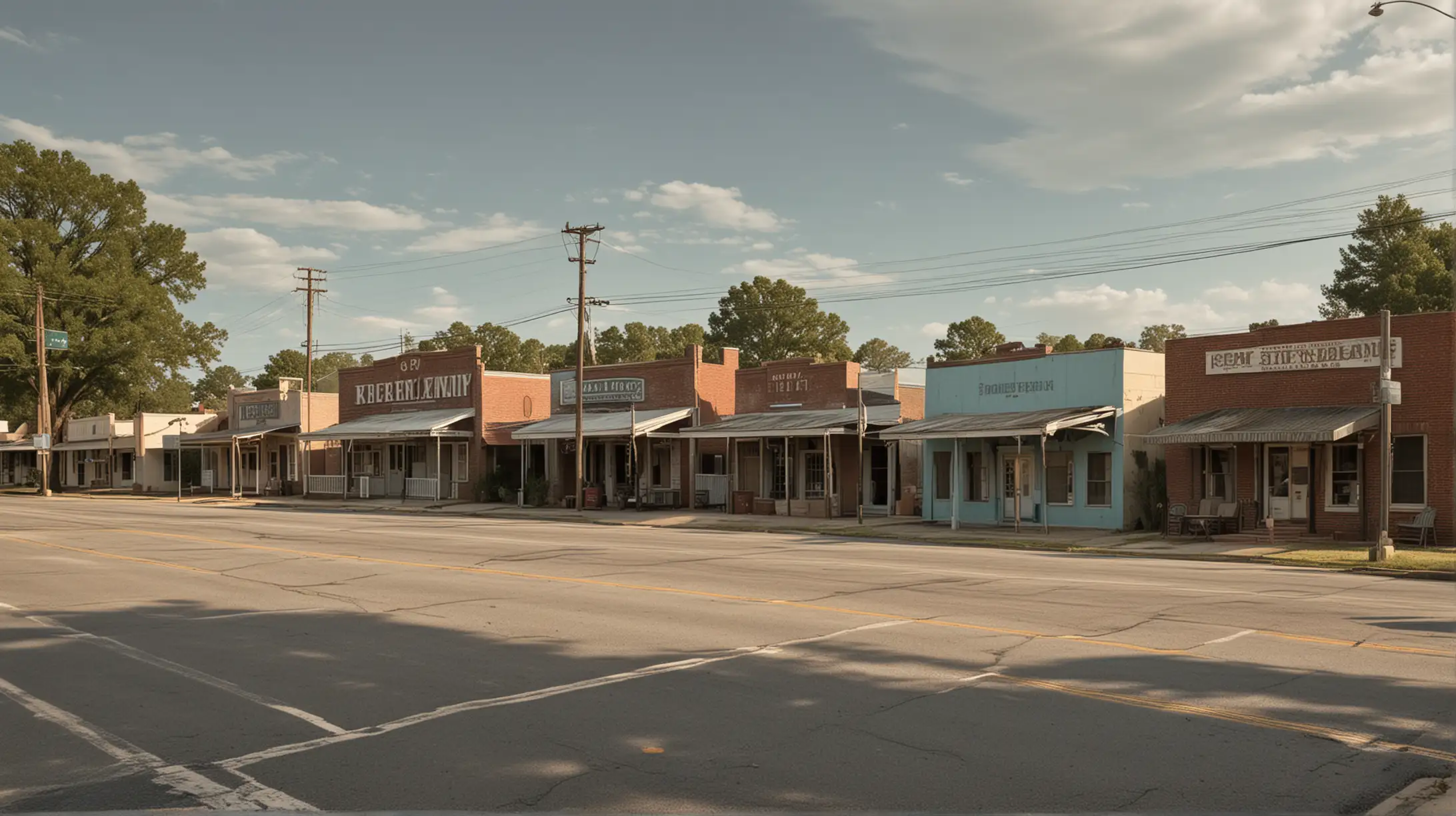 Generate a image of a present-day small southern town.