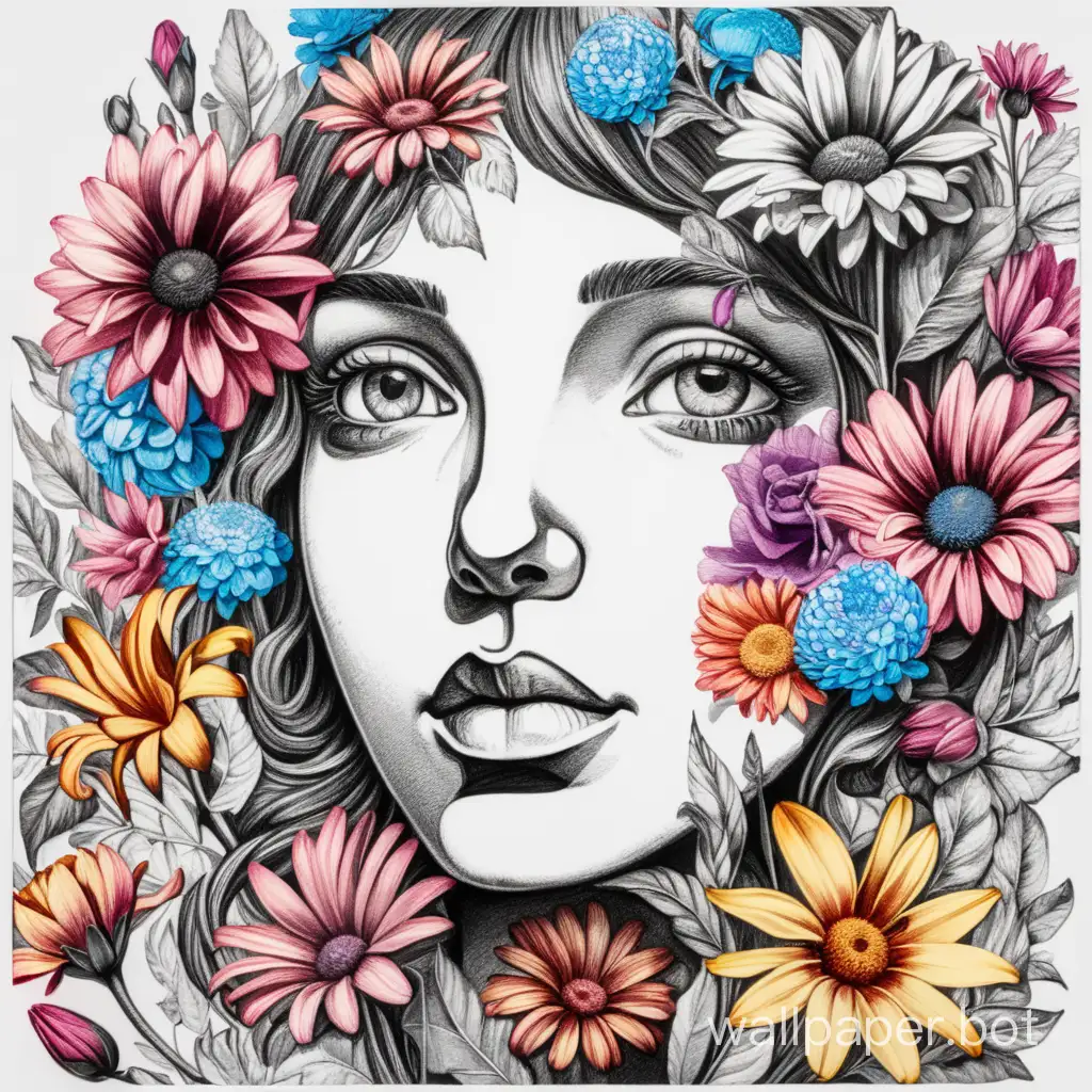 Surreal-Human-Face-Sketch-with-Hypercolored-Flowers-in-Velasquezinspired-Double-Vision-Style
