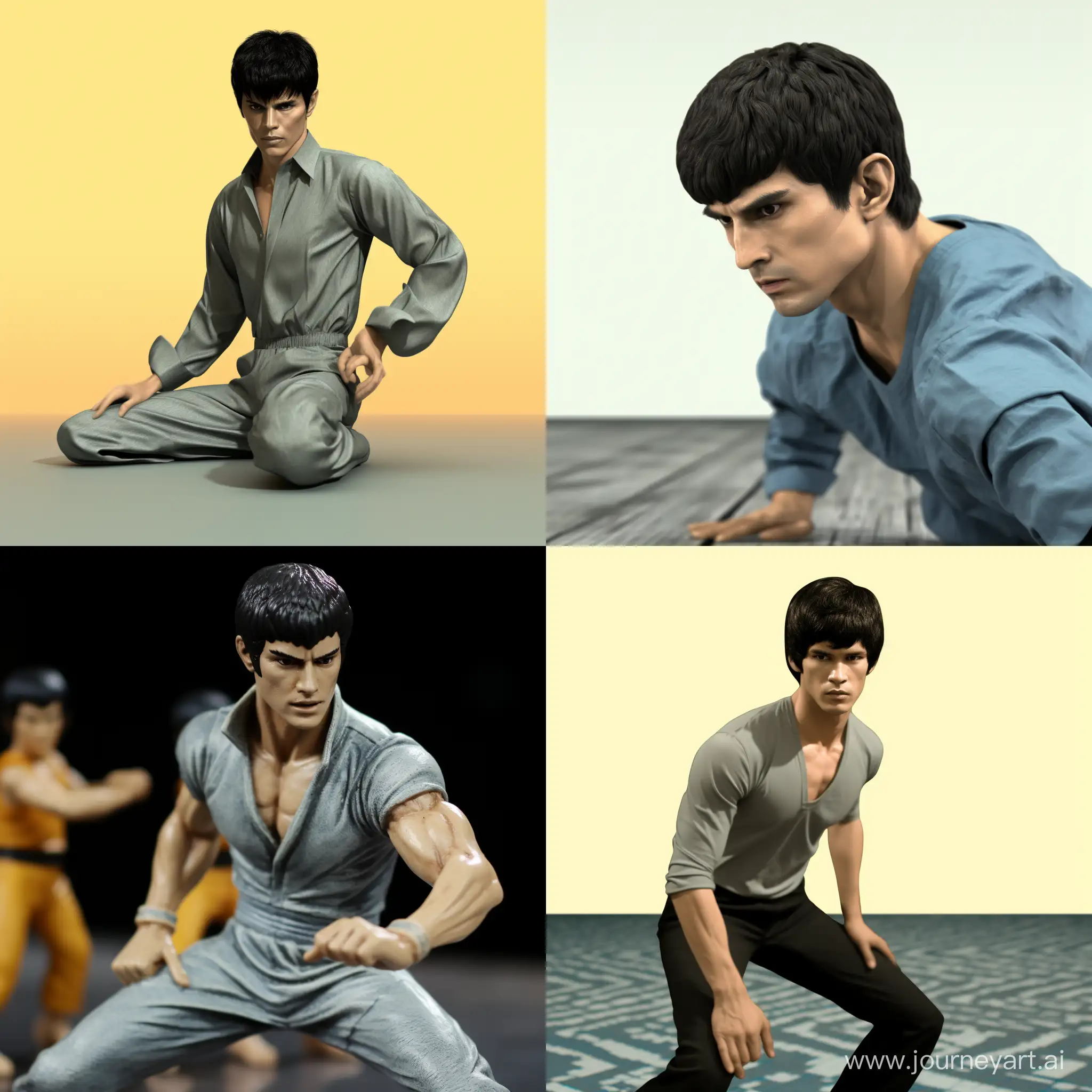 Bruce-Lee-3D-Artwork-with-Aspect-Ratio-11-Martial-Arts-Legend-in-Dynamic-Pose