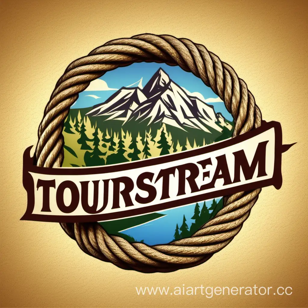 эмблема туристической компании, название ТурСтрим , проведение веревочных курсов для детей