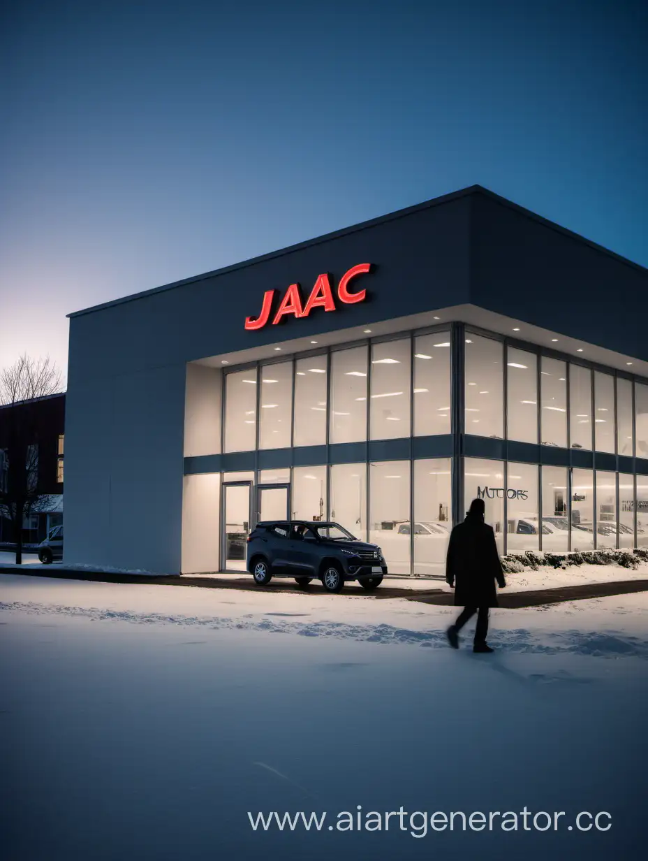 Winter-Evening-Arrival-at-JAC-Motors-Dealership
