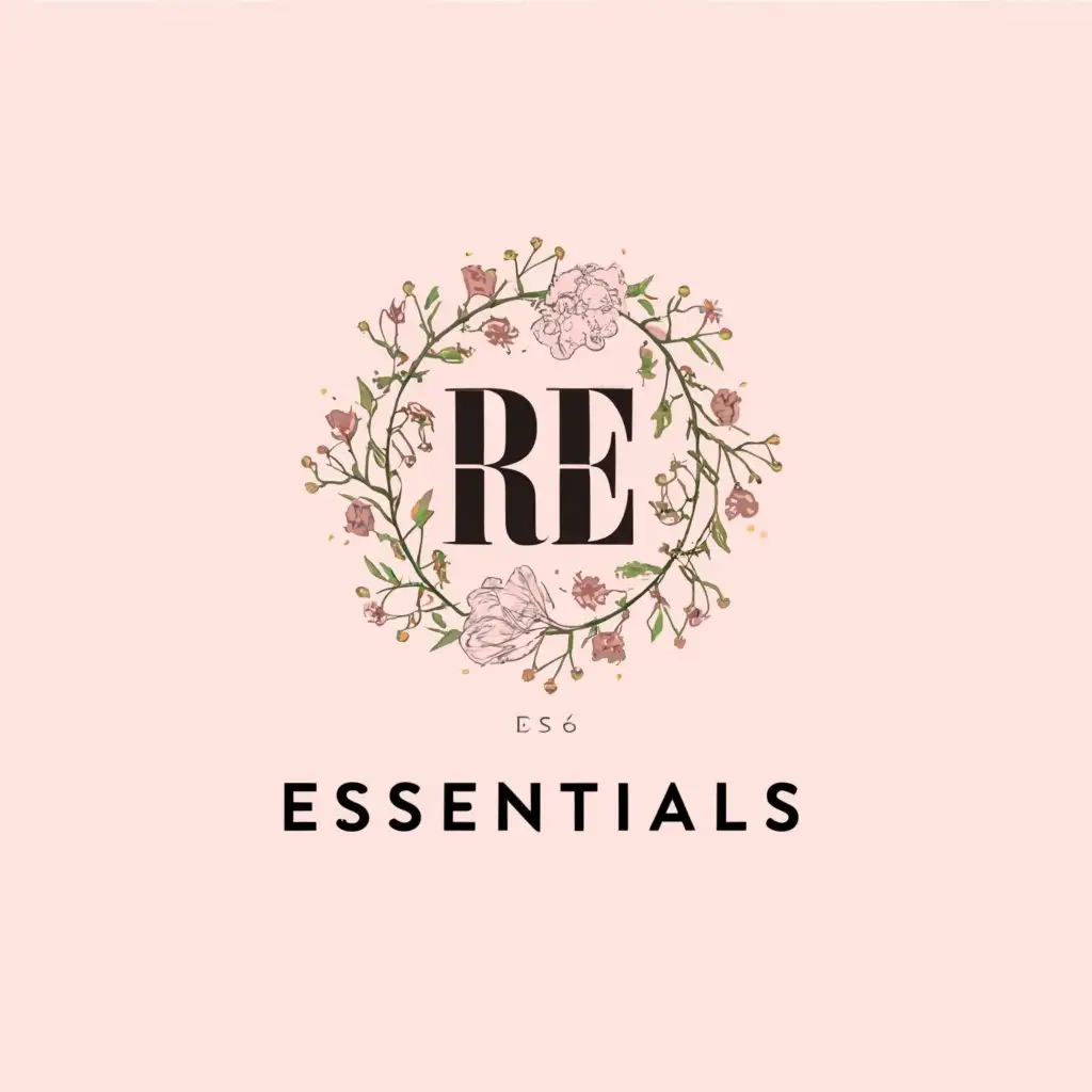 a logo design,with the text "Rev Essentials", main symbol:Flowers and pink

,complex,clear background