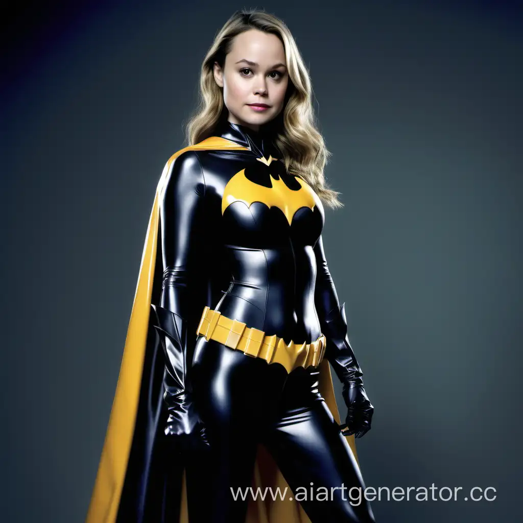 Brie-Larson-in-Stunning-Latex-Batgirl-Costume-Pose