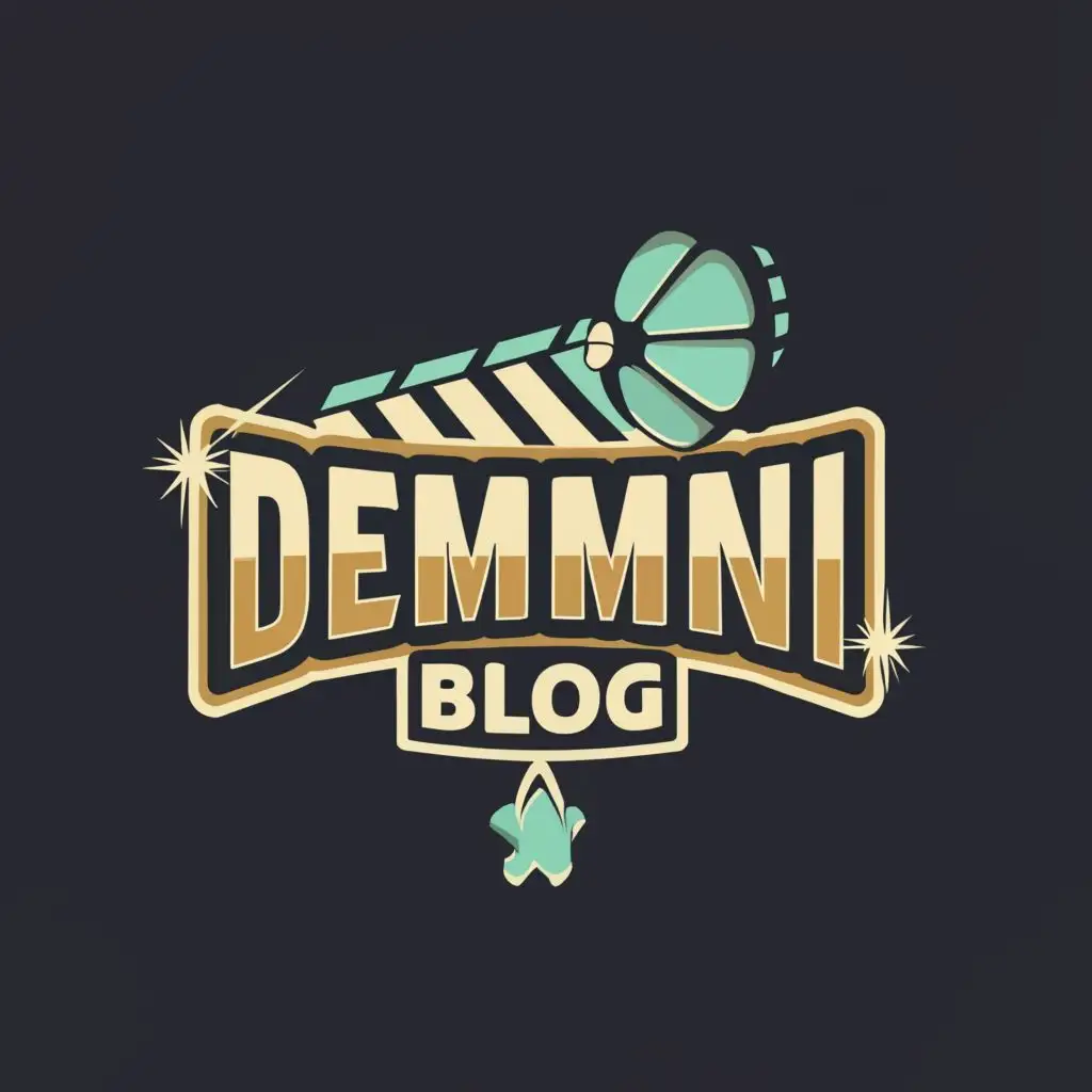 logo, movie, with the text "DeMiNi BlOg", typography, be used in Entertainment industry