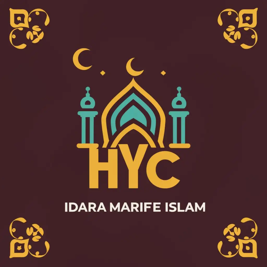 LOGO-Design-For-Idaara-Marif-E-Islam-Vibrant-Mosque-Symbol-with-Bold-HYC-Text-for-Modern-Shia-Muslim-Community