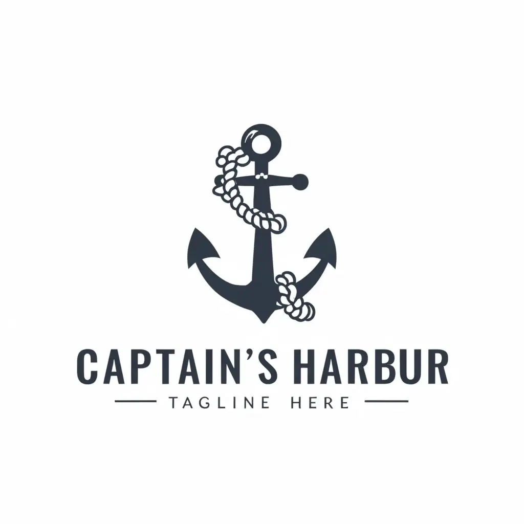 a logo design,with the text "captains harbour", main symbol:an anchor,Moderate,be used in Restaurant industry,clear background
