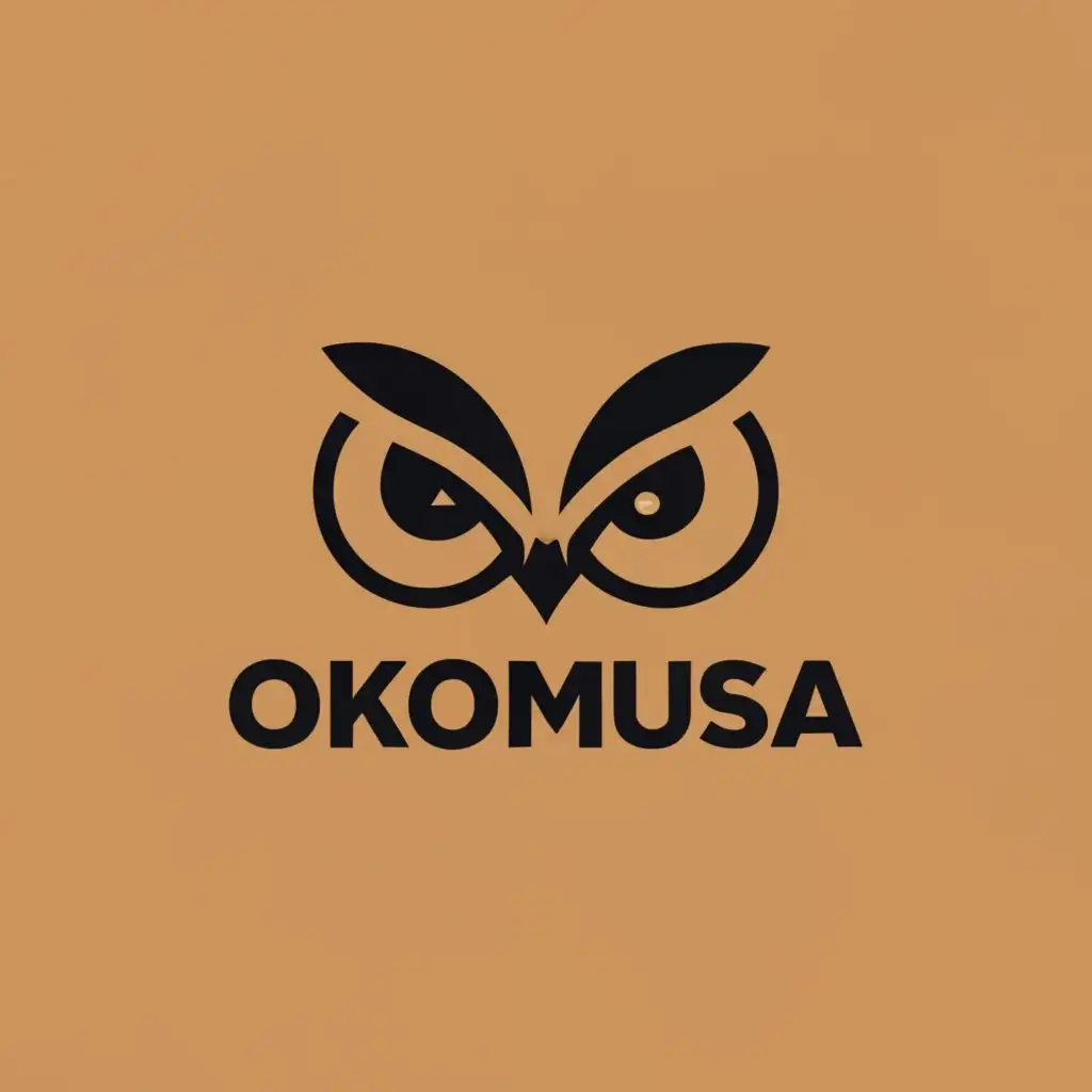 logo, OWL EYES, with the text "OKOMUSA", typography, be used in the Technology industry. COMPLICATED LOGO