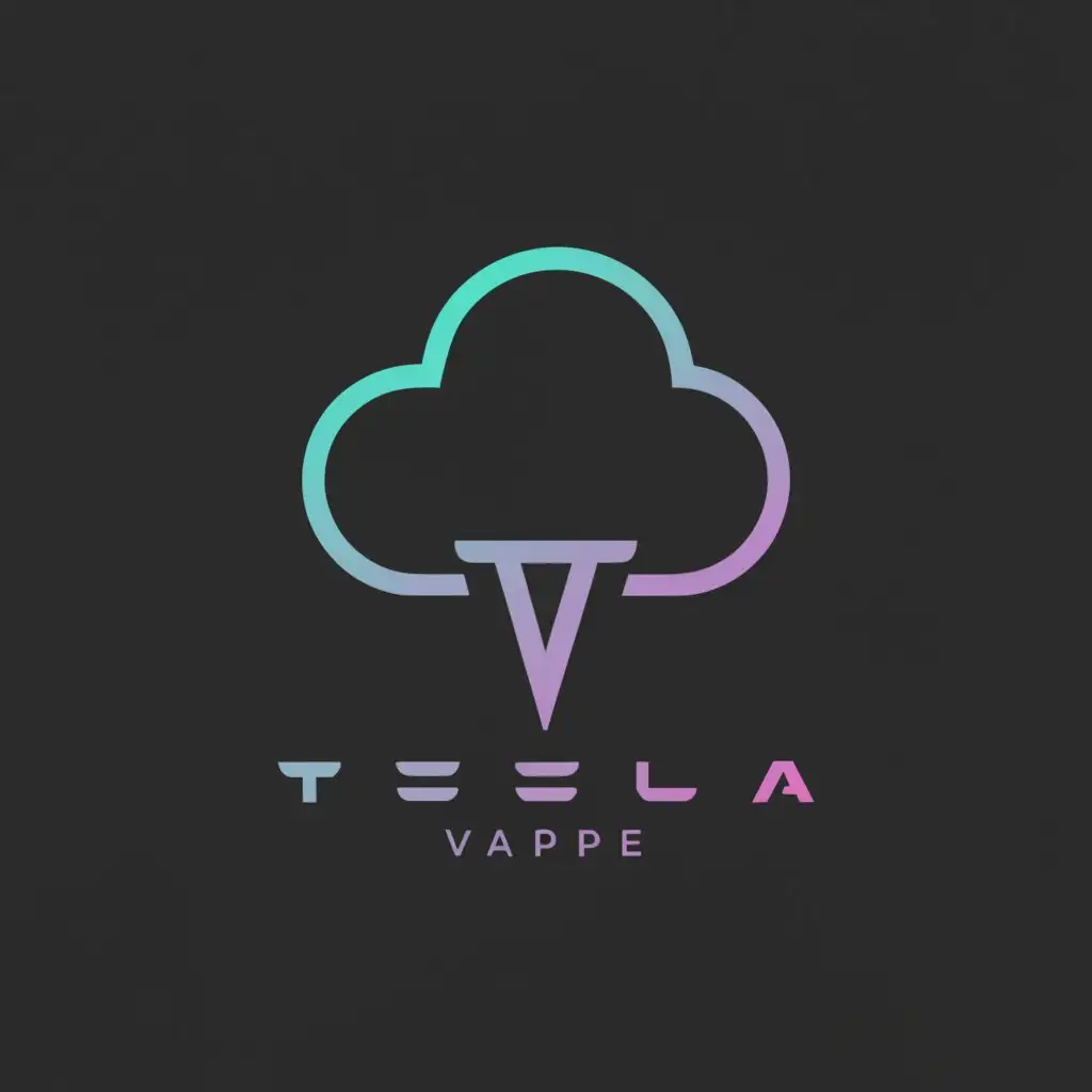 a logo design,with the text "Tes•la Vape", main symbol:Logo in smoked vape,Moderate,clear background