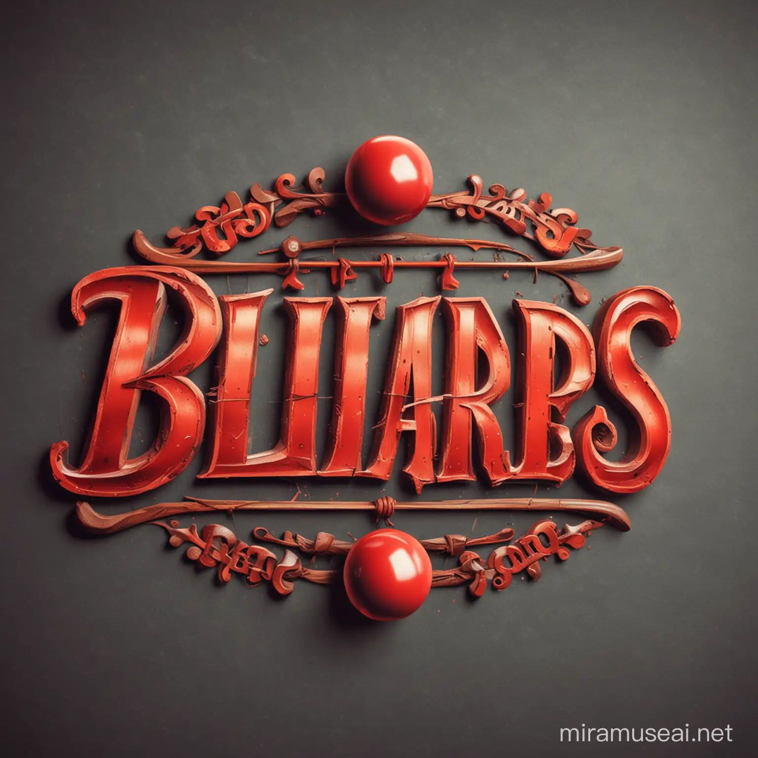 Vibrant Red Billiards Signboard Illuminating Night Scene