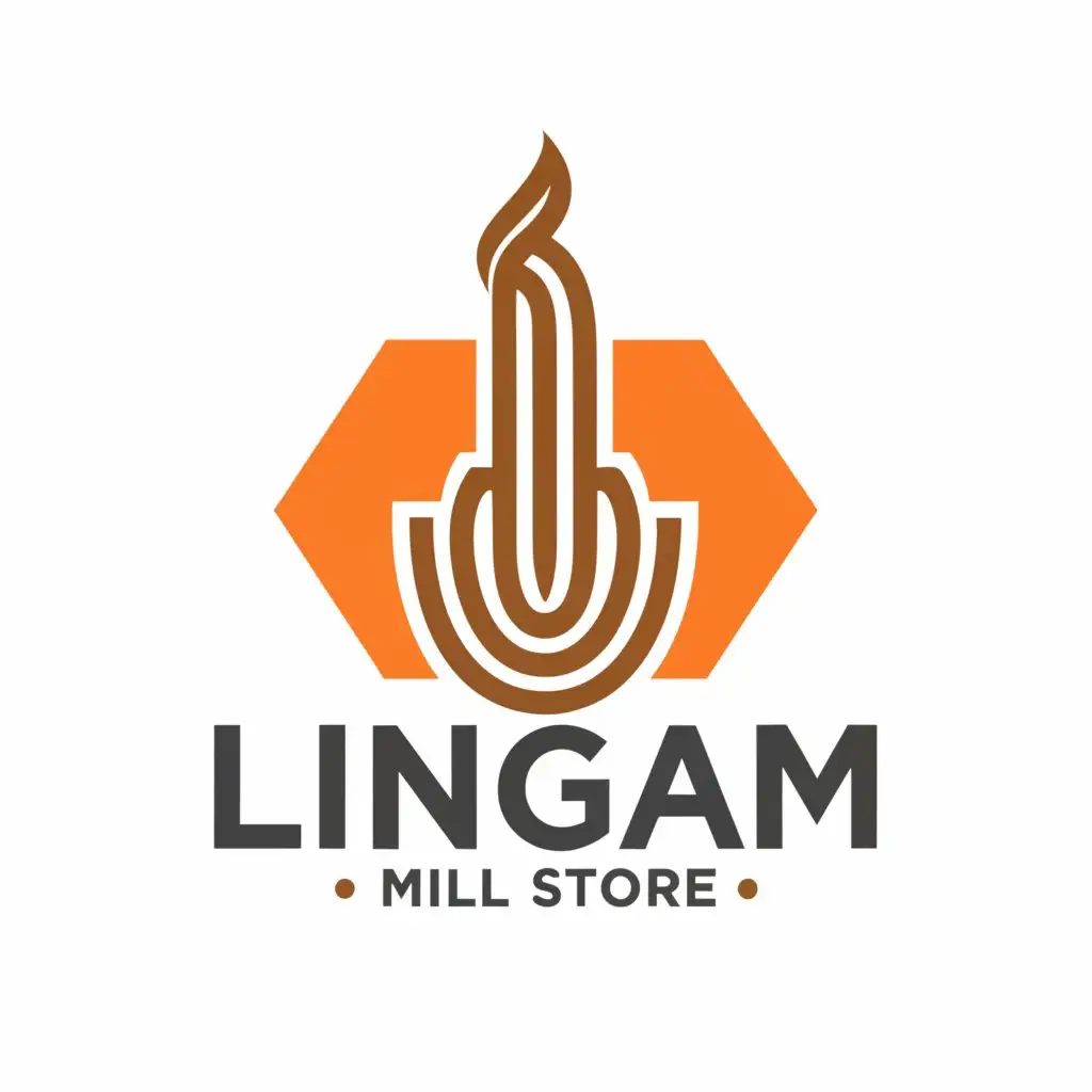 LOGO-Design-For-Lingam-Mill-Store-Elegant-Lingam-Symbol-for-Retail-Branding
