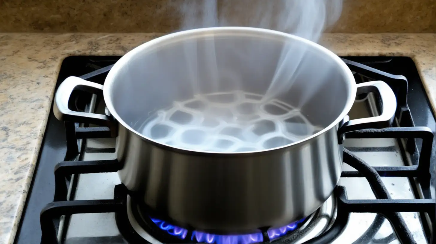 Boiling Water on Coil Stove Bright and Clear Culinary Scene