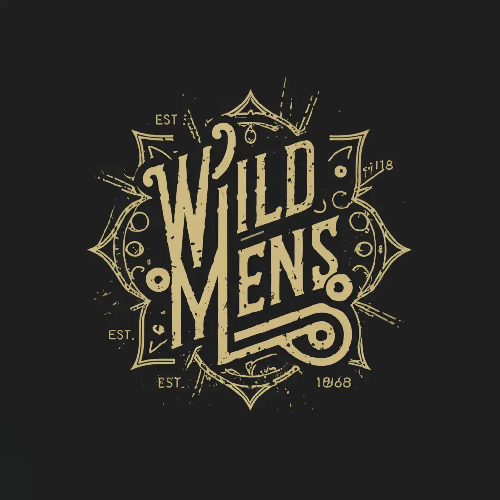 a logo design,with the text "Wild Mens", main symbol:punk metal rock 'n' roll in the style of the 18th century,Минималистичный,be used in Религия industry,clear background