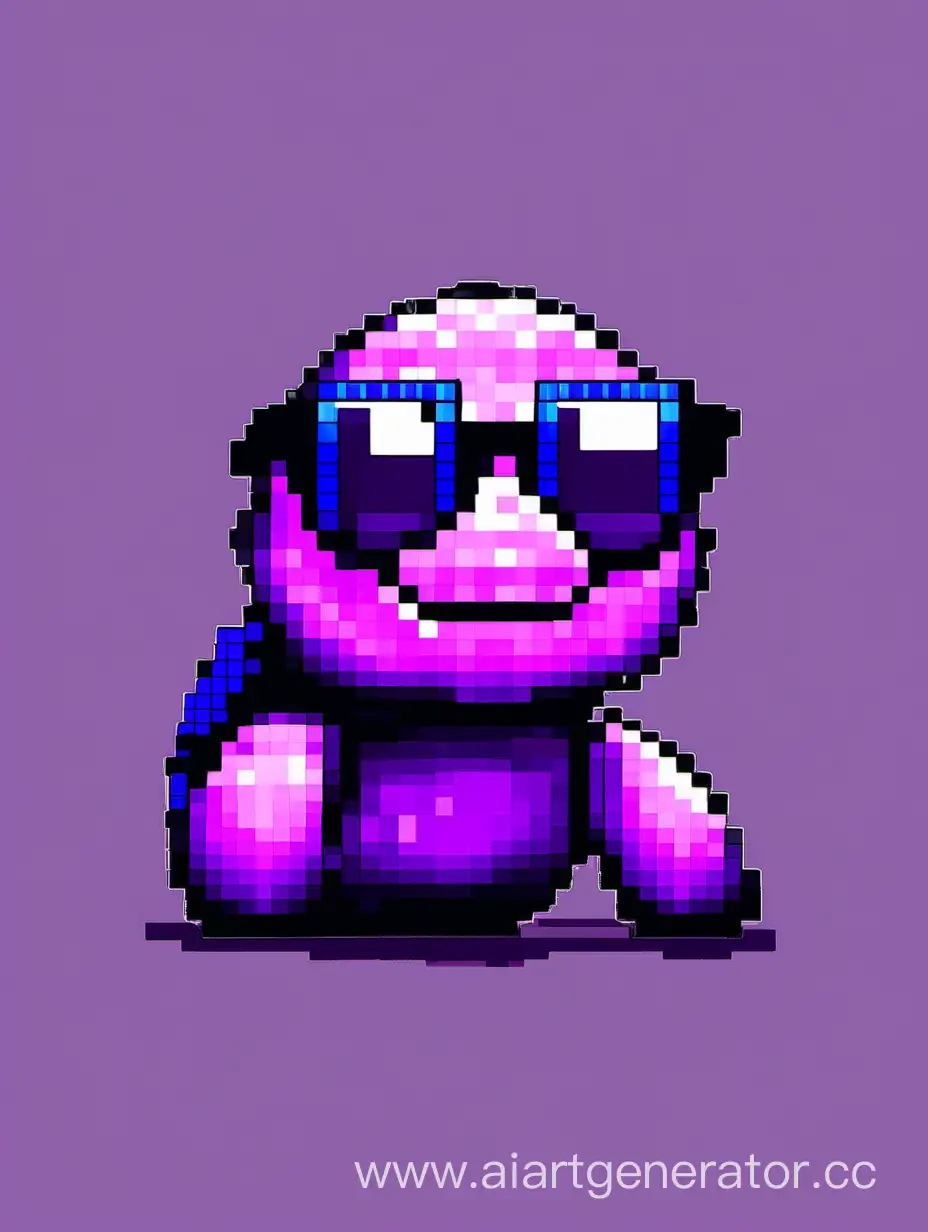 Cool-Purple-Turtle-in-Sunglasses-Pixel-Art-NFT-Illustration