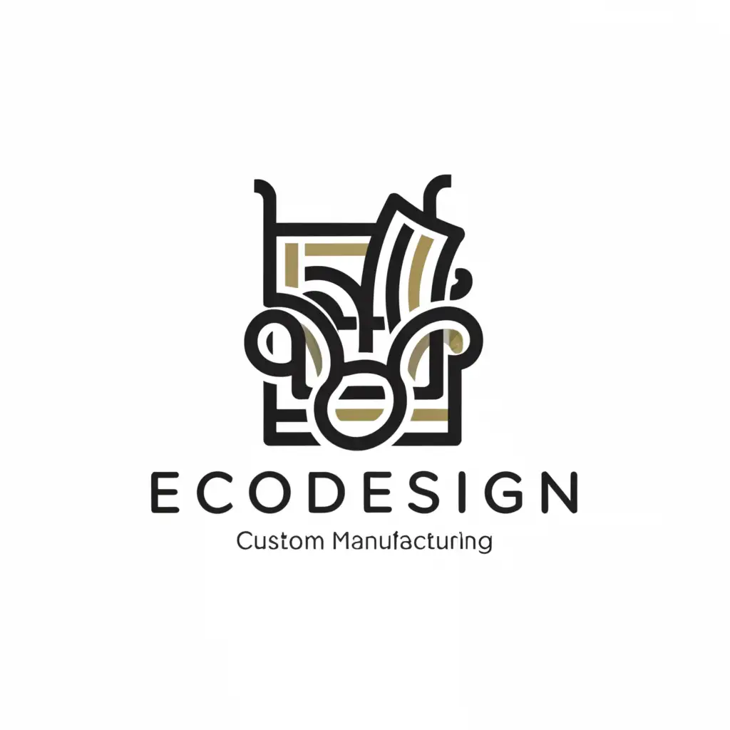 a logo design,with the text "EcoDesign", main symbol:Custom furniture manufacturing,Сложный,clear background