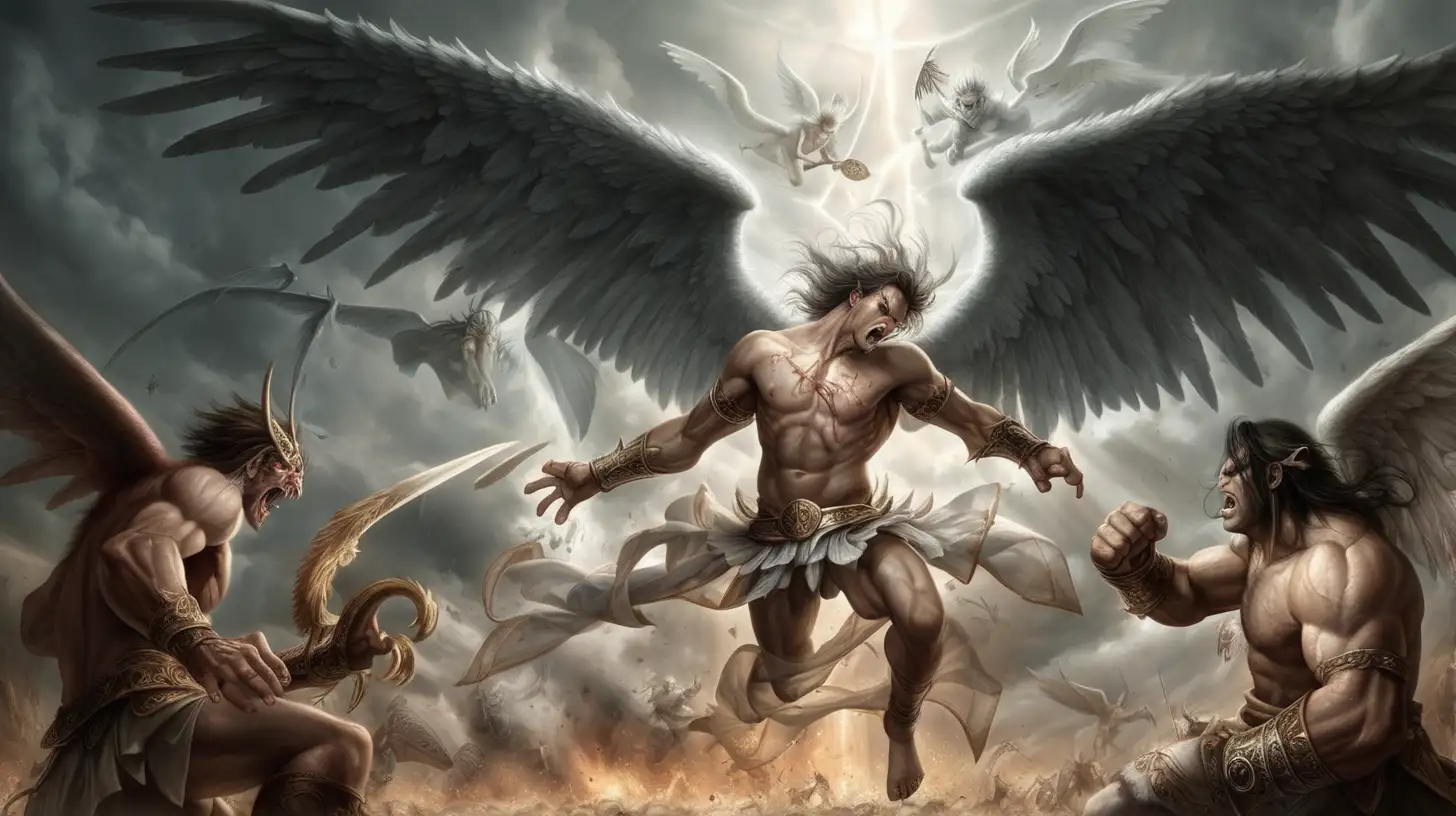 Epic Clash Angels and Demons in Celestial Battle