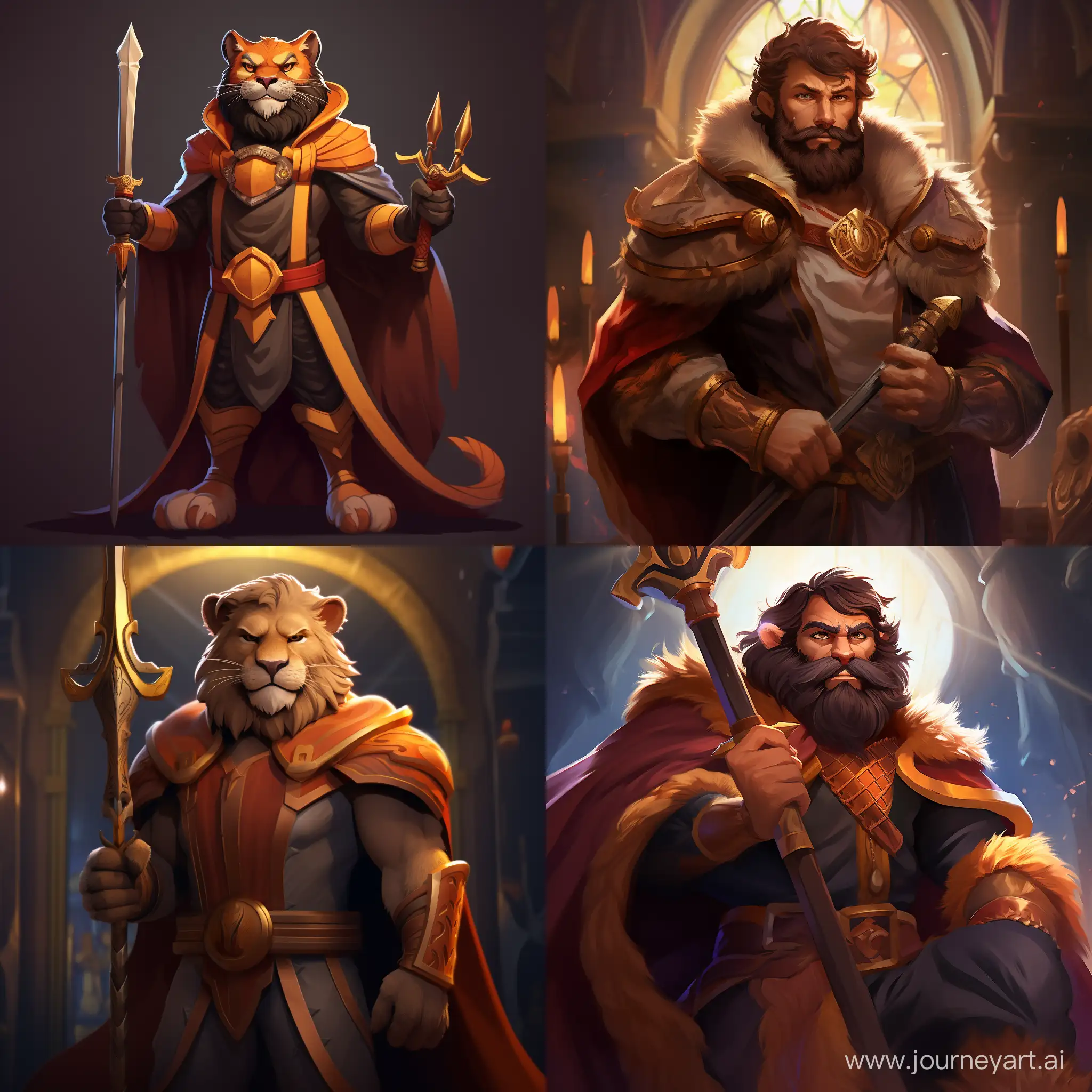 a cartoon character with a beard and a beard on his head, holding a sword and wearing a cape, concept art, regal, Altoon Sultan, furry art