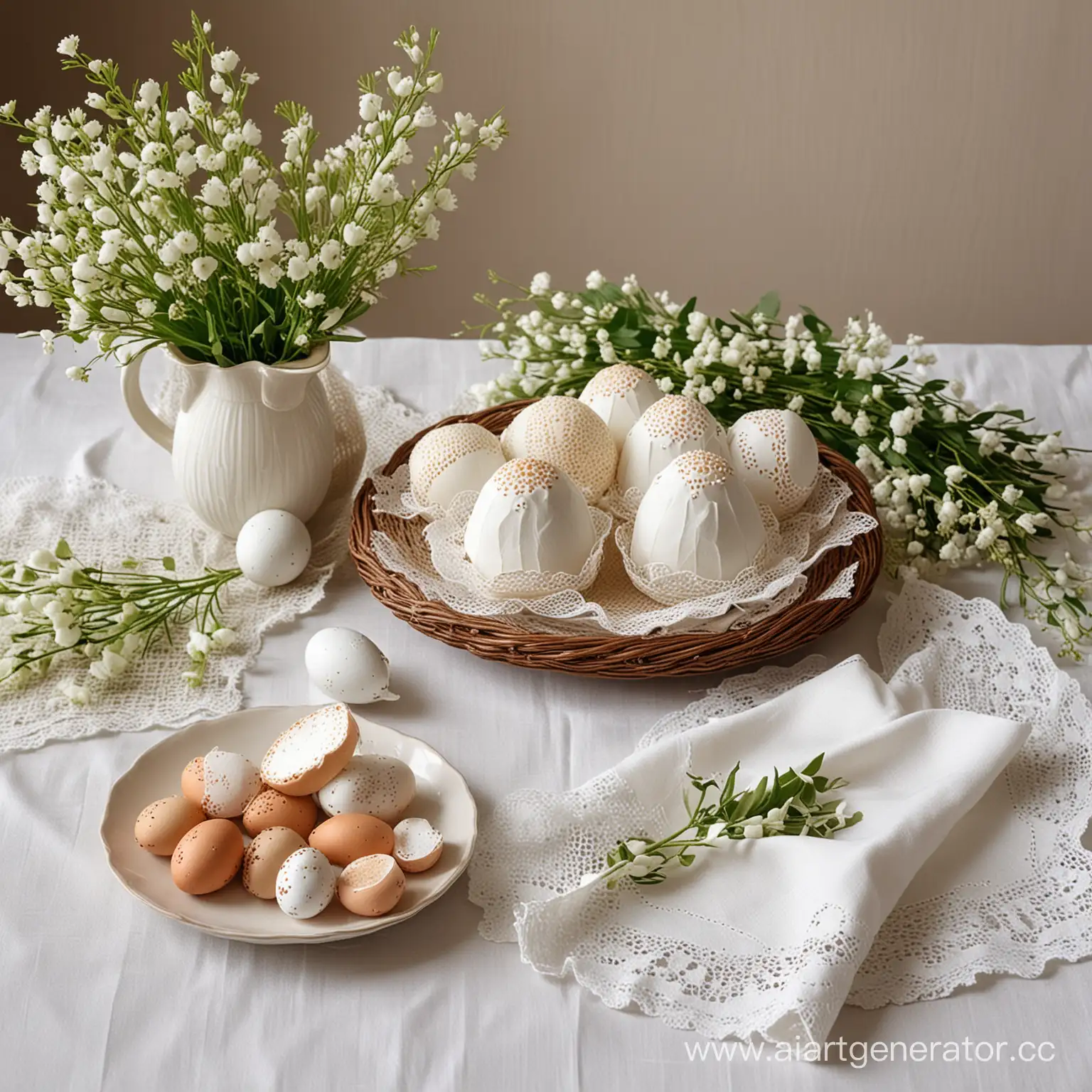 Easter-Still-Life-with-Korchinka-Decorated-Eggs-and-Kulich