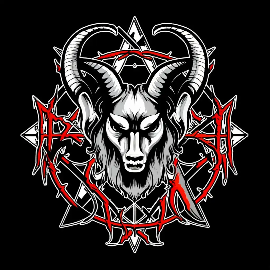 logo, Norwegian black metal style satanic style, with the text "Goatie", typography, be used in the entertainment industry